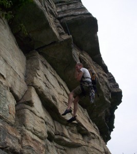 Dangling in space - a heck of a place to be on your first day out.