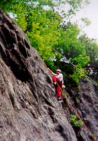 Barry on Egg McMeadows (5.10a)