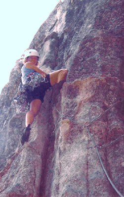 Me leading the first pitch of Surrealistic Pillar, 5.7