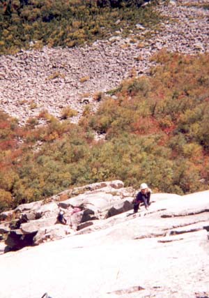 Me safely over the Triangle Roof on the third pitch of Moby Grape at Cannon