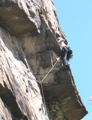 Around the arete but not quite done on MF, 5.9