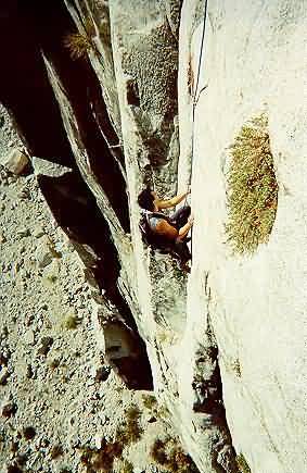 Todd on Rixon's Pinnacle West Face (5.10c)