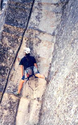 Todd leading Short Step, 5.10b
