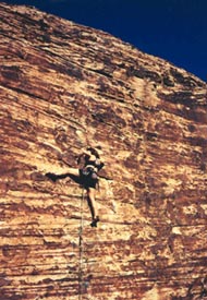 An unknown climber at Cat and Dog crag