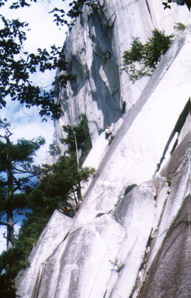 Adrian on pitch 2 (5.9) of Apron Strings (5.10b)