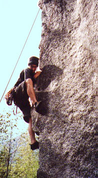 Toproping the dynamite holes in the Bluffs