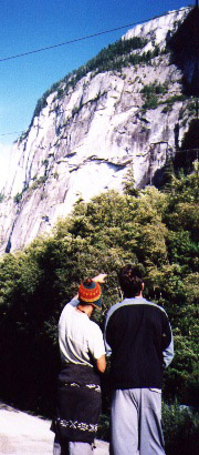 Adrian and Wolfgang dreaming about the Split Pillar (5.10b)