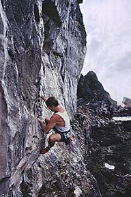 John 'Lord Slime' Byrnes leads Calypso (5.11c)
