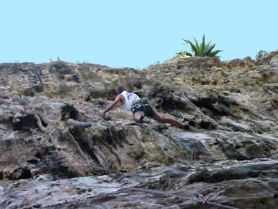 John leading Dixon's Delight, 5.11a