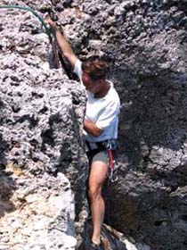 John setting up a rappel at the top of the Point