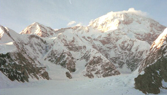 Parting shot of Denali from somewhere on the Kahiltna glacier around 7500 ft I think.