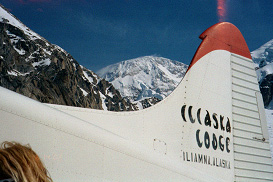Summit of Denali over the tail of the Beaver.