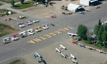Coming in for a landing at Talkeetna International Airport.