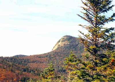 Big Slide Mountain looms in the distance on the approach