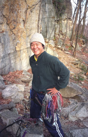 Alex at the base of High E