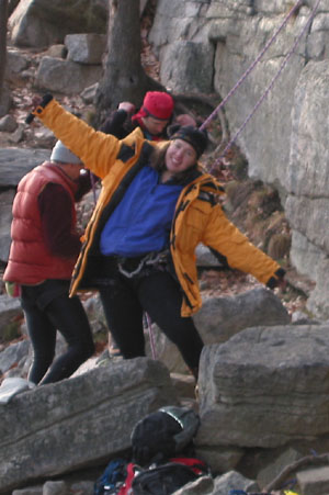 Julie clowning around