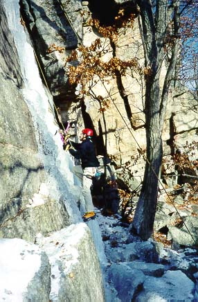 Leon Islas ice climbing