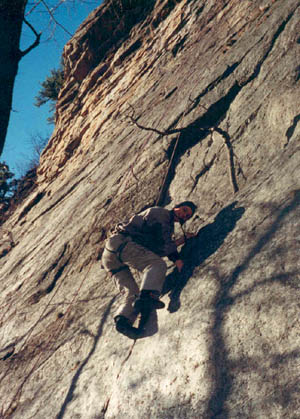 Marc making the City Lights (5.7) crux look easy