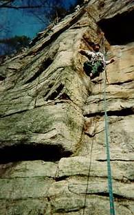 Steven leading Retribution (5.10b)