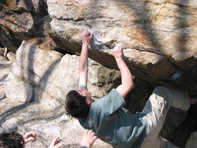 Someone in position for the dyno on the Gill Egg