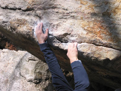 The starting holds on the Gill Egg