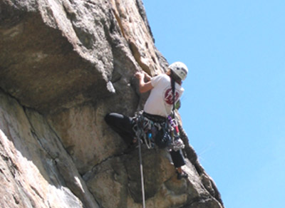 Me trying to pull the crux on MF, 5.9