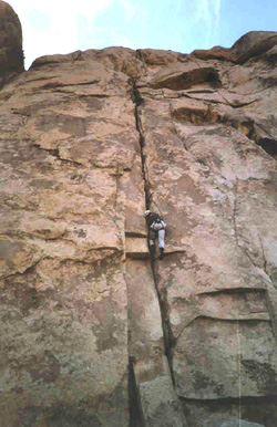 White Lightning (5.7) on the Hemmingway Buttress.