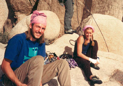 Justin and Melissa in their matching do-rags at Locomotion Rock