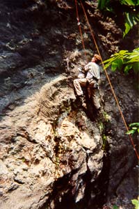 Mike on Cold Turkey (5.10c) at Rumney