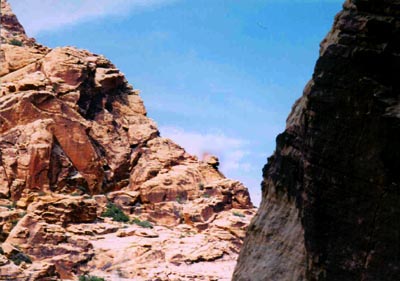 Looking out from a belay in the Epinephrine chimneys