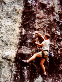 Dave on Waimea (5.10d/5.11c)