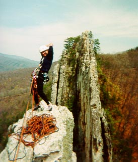 Triumphant on the summit of Seneca