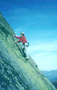 Mike leading Slide Rules (5.9) in the Adriondacks