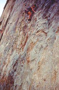 Todd cruising up the Stoner's Highway (5.10c)